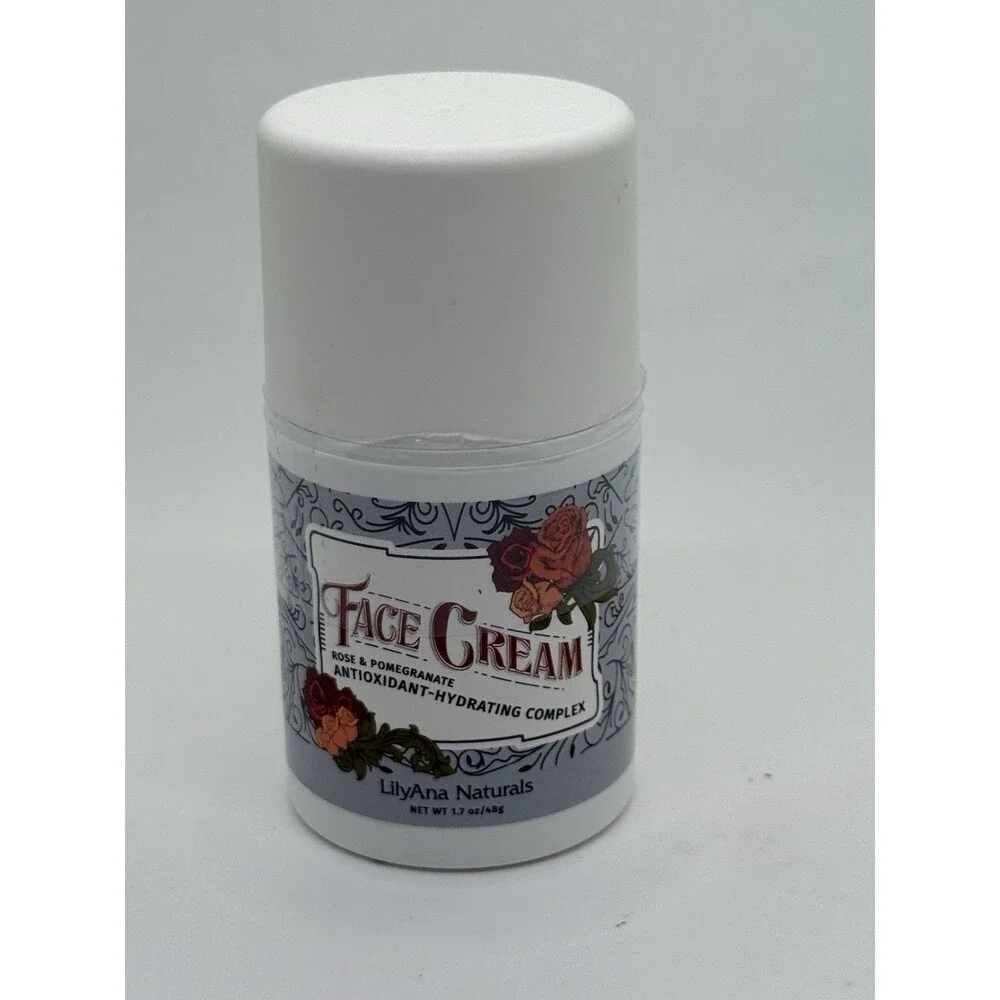 New LilyAna Naturals Rose & Pomegranate Face Cream 1.7oz Antioxidant Hydrating